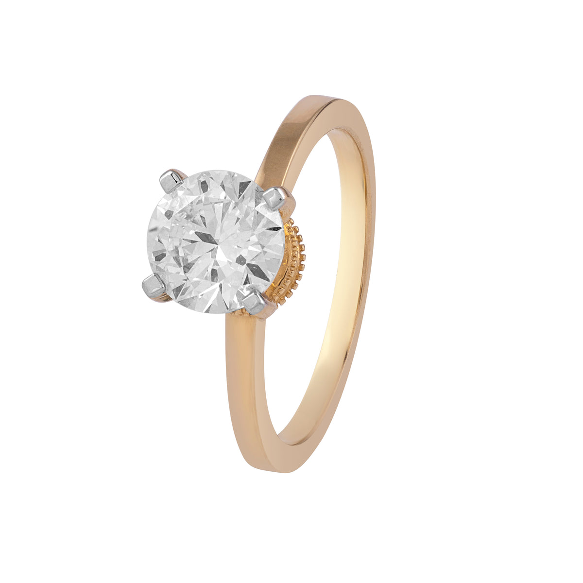 classic crown solitaire ring - view 2
