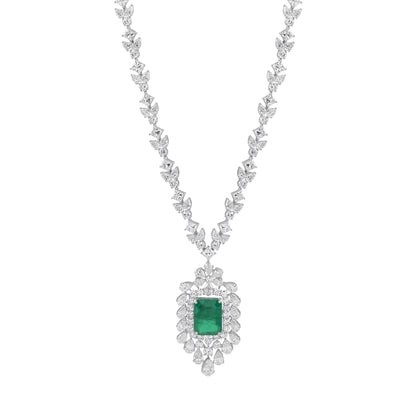 diamond colour stone necklace - view 2