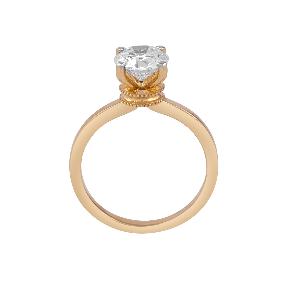 classic crown solitaire ring - view 3
