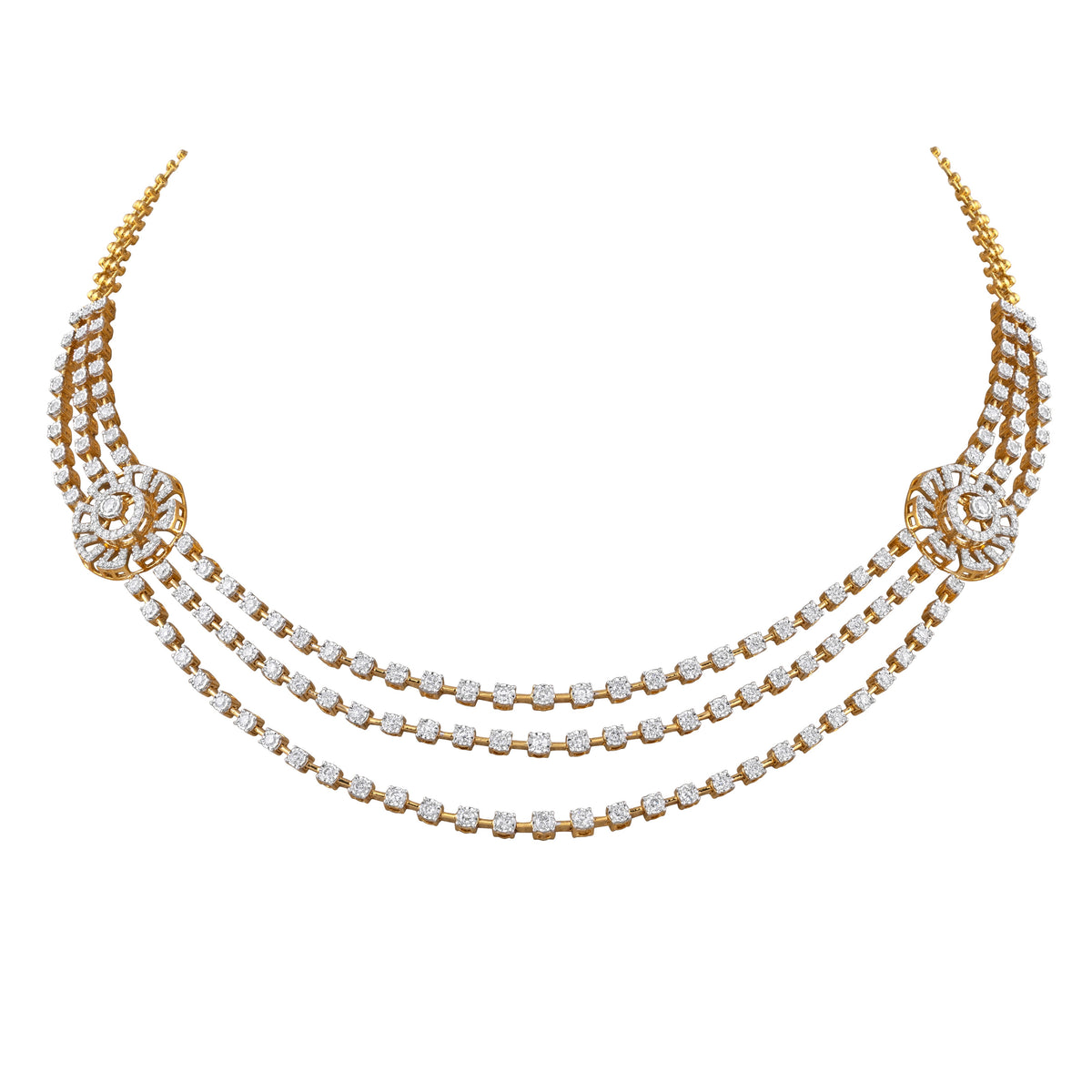 triple-strand diamond necklace - view 1