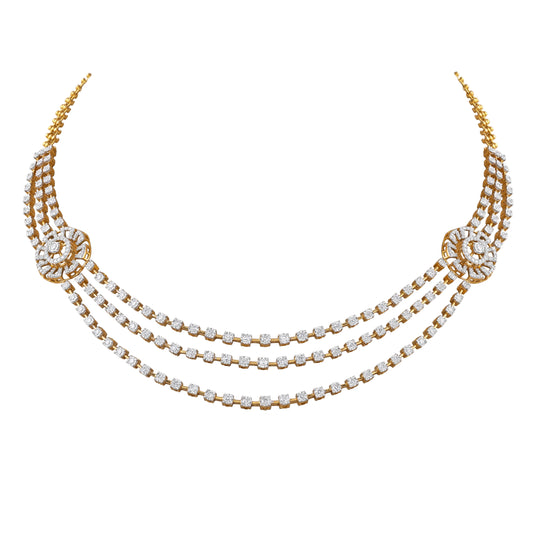 triple-strand diamond necklace - view 1