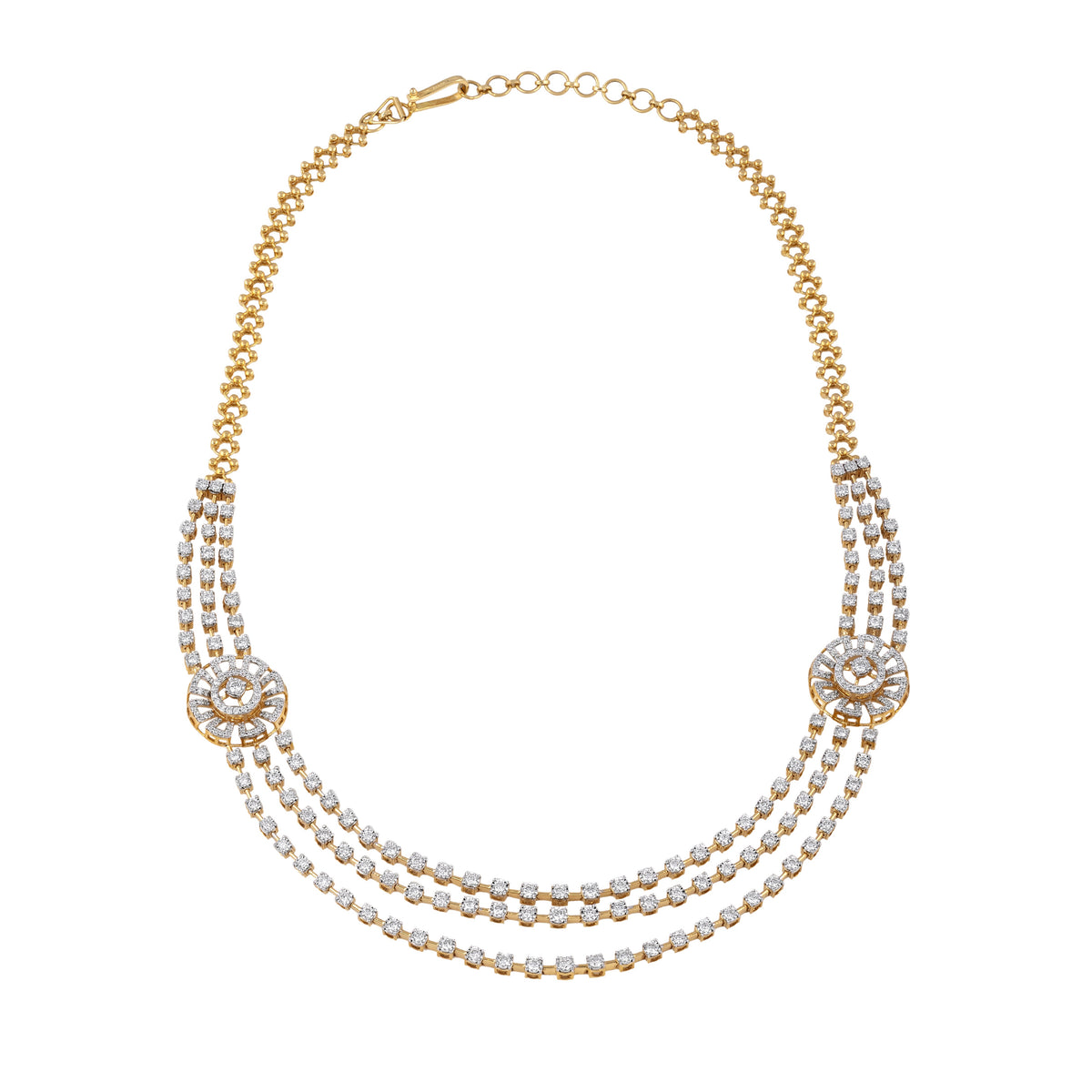 triple-strand diamond necklace - view 2