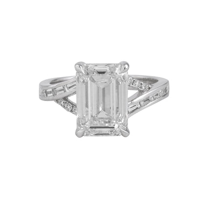 emerald cut solitaire ring - view 1