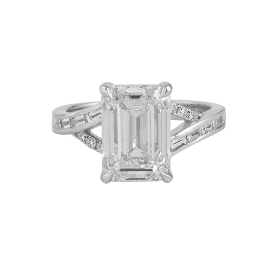 emerald cut solitaire ring - view 1
