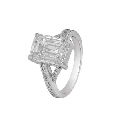 emerald cut solitaire ring - view 3