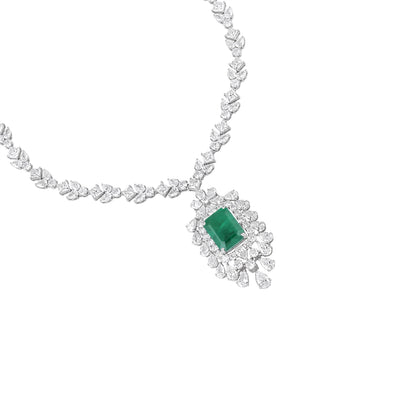 diamond colour stone necklace - view 3