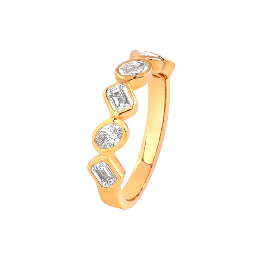 Everlume Jewels Bezel Shape Eternity Band Diamond Ring in yellow gold