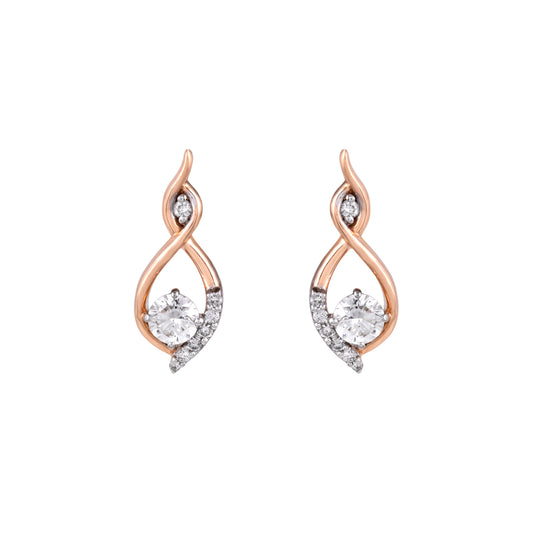 Aurelia Twist diamond earrings in rose gold by Everlume Jewels