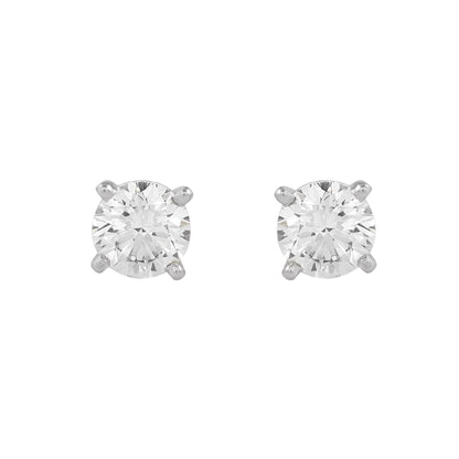 Round 5.02 Carat lab grown diamond stud earrings by EVERLUME JEWELS