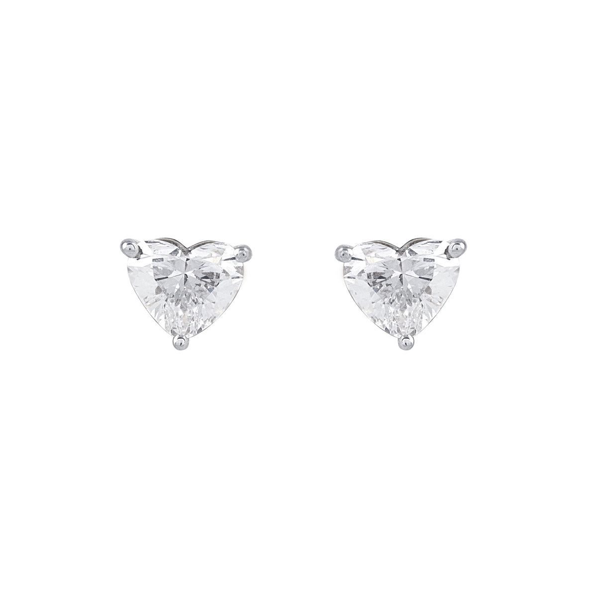 Pair of heart-shaped 1.04 carat diamond stud earrings by EVERLUME JEWELS