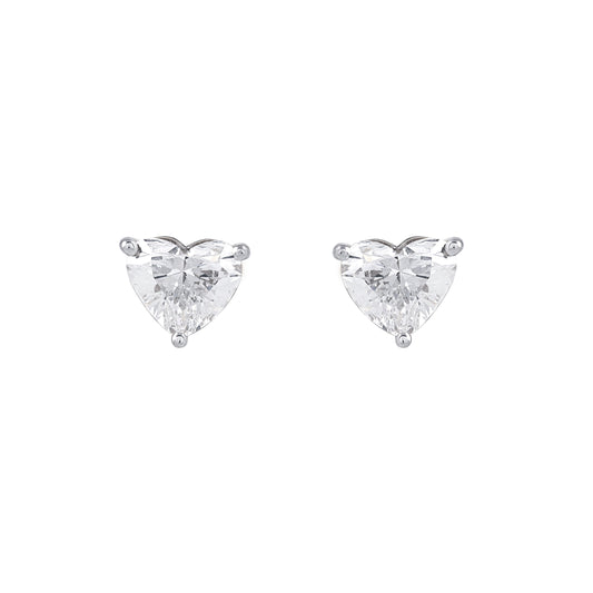 Pair of heart-shaped 1.04 carat diamond stud earrings by EVERLUME JEWELS