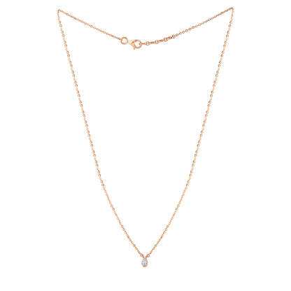 Everlume Jewels pear shaped diamond pendant on a rose gold chain