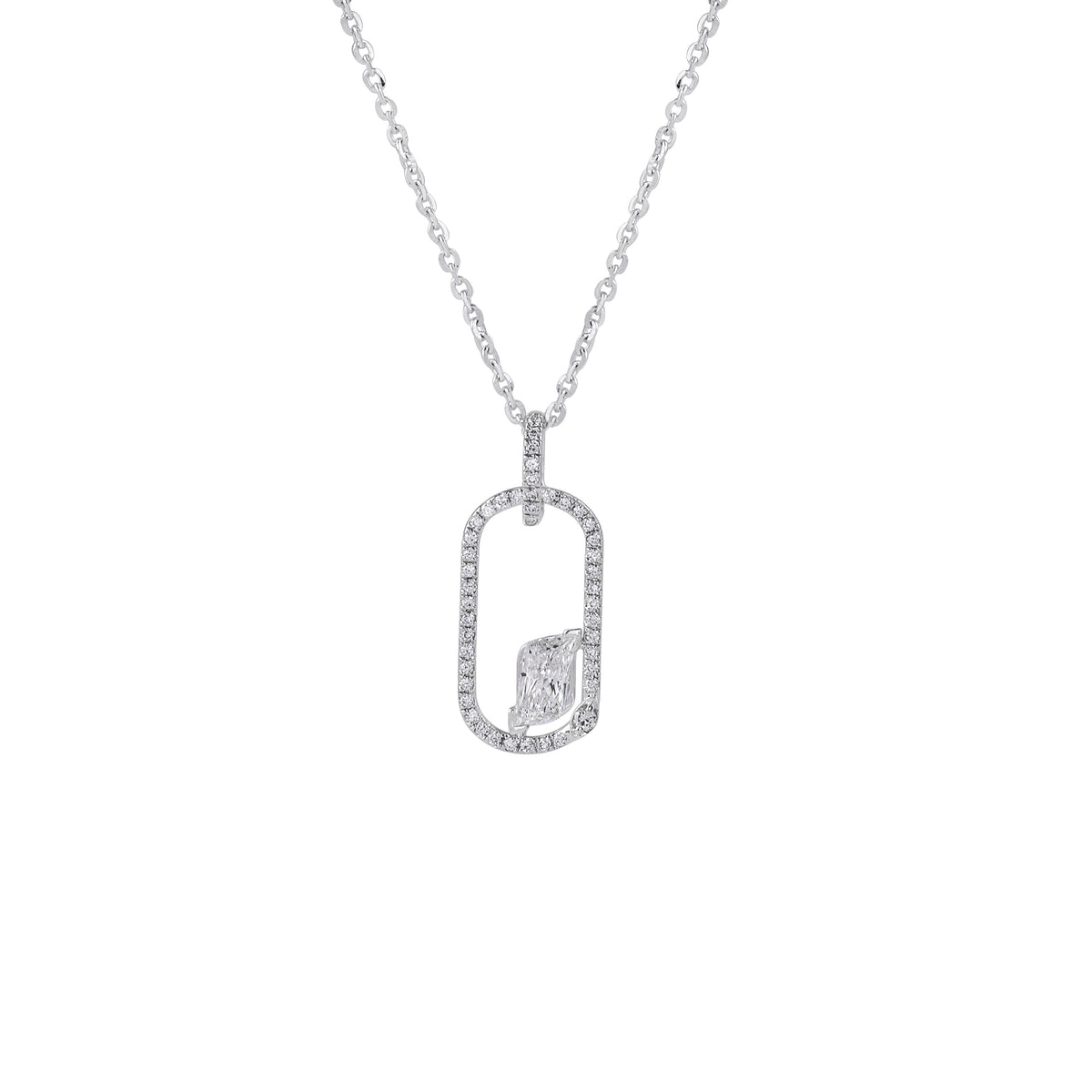 Lumière Link Diamond Pendant Set by EVERLUME JEWELS featuring a lab grown diamond pendant.