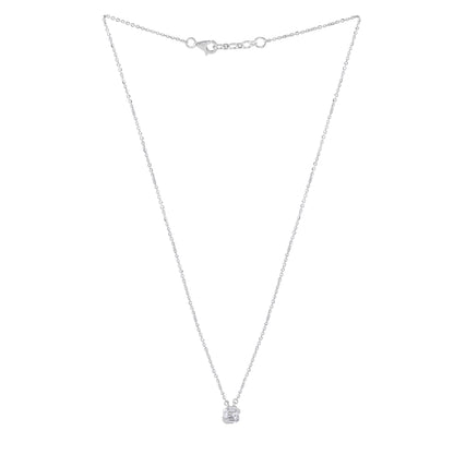 Minimalist geometric diamond pendant on a fine silver chain by EVERLUME JEWELS